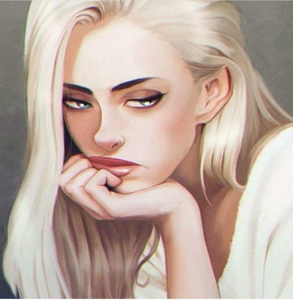 Девушка нарисованная на аву блондинка
