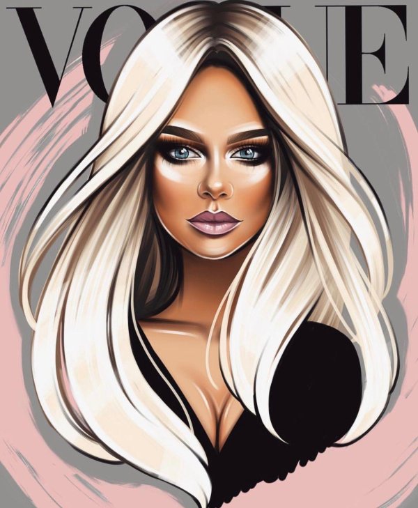 Девушка нарисованная на аву блондинка