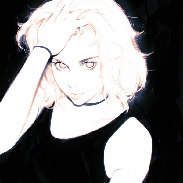 Девушка нарисованная на аву блондинка