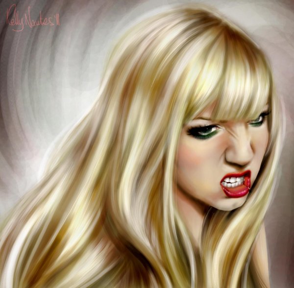 Девушка нарисованная на аву блондинка