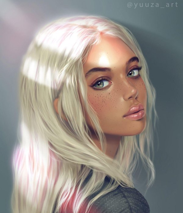 Девушка нарисованная на аву блондинка