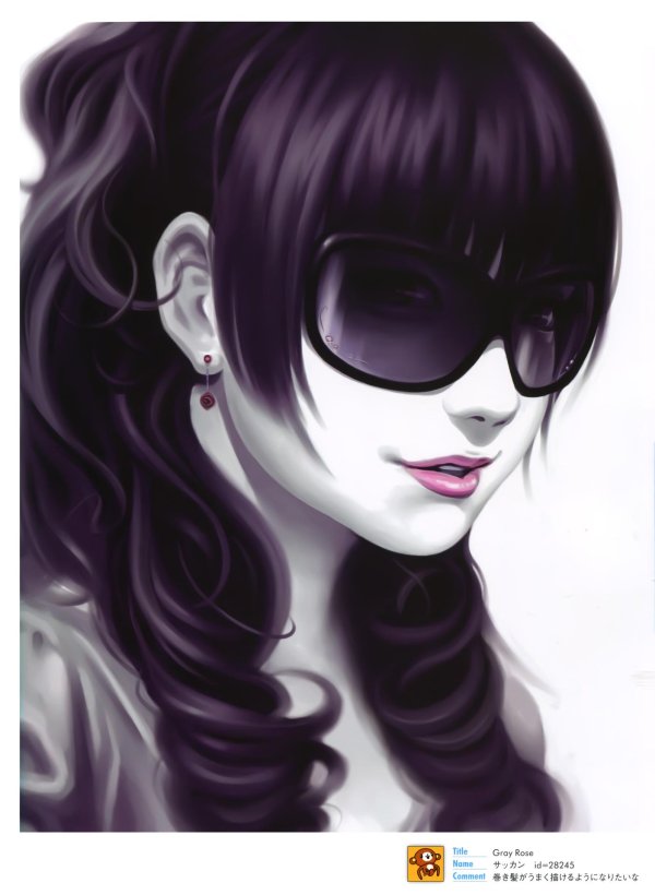 Девушка нарисованная с черными волосами