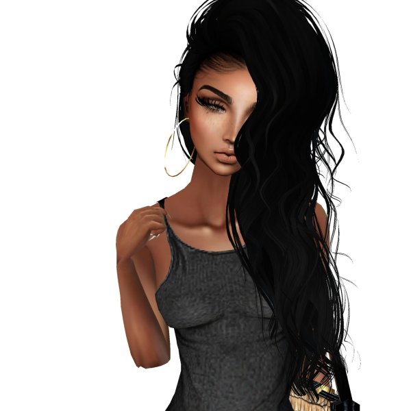 Девушка нарисованная с черными волосами