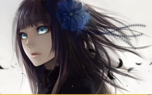 Девушка нарисованная с черными волосами