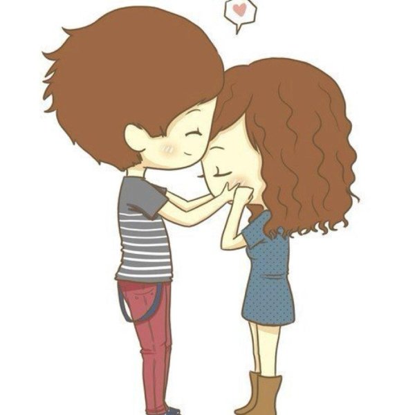 Любовь парень и девушка целуются