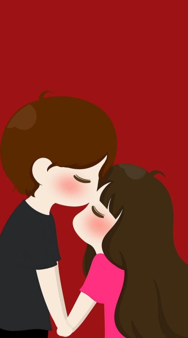 Любовь парень и девушка целуются