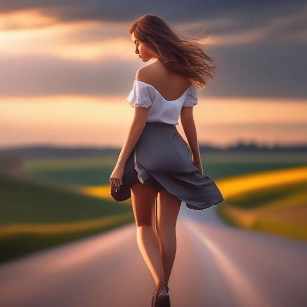 Идет девушка