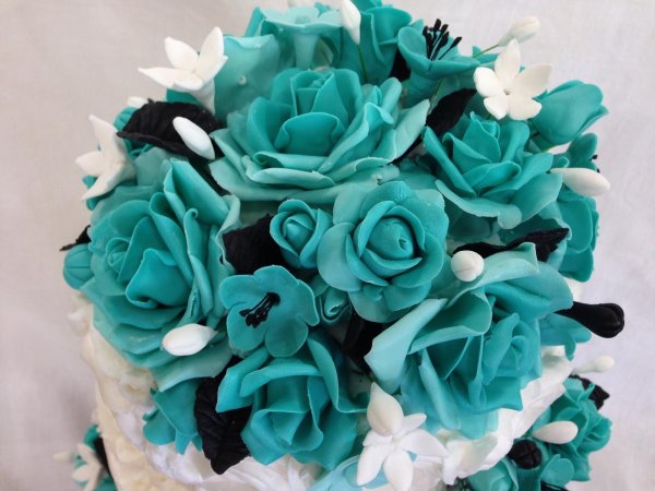 букет невесты бирюза