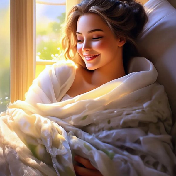 Утро девушка