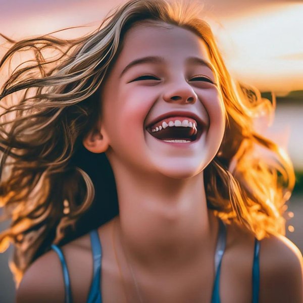 Девушка смеется
