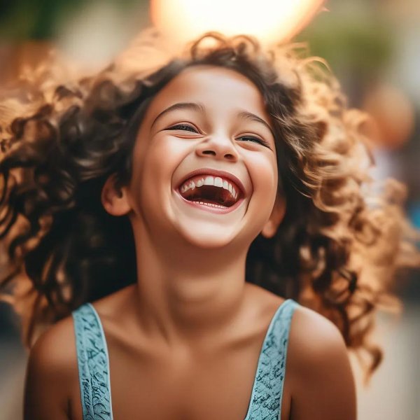 Девушка смеется