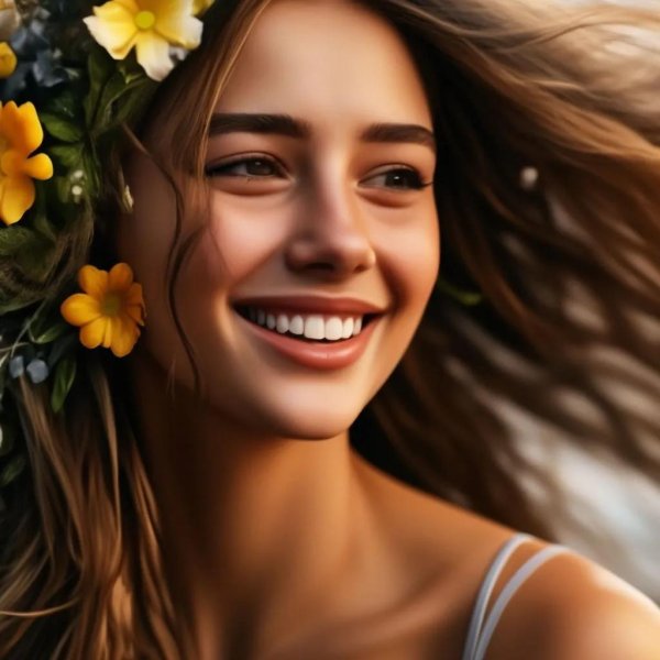 Девушка смеется