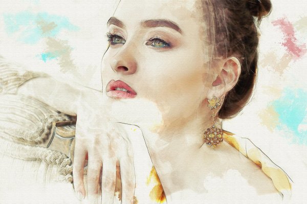 Акварель девушка