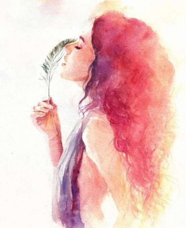 Акварель девушка