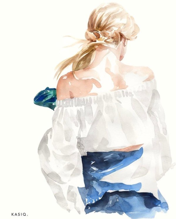 Акварель девушка