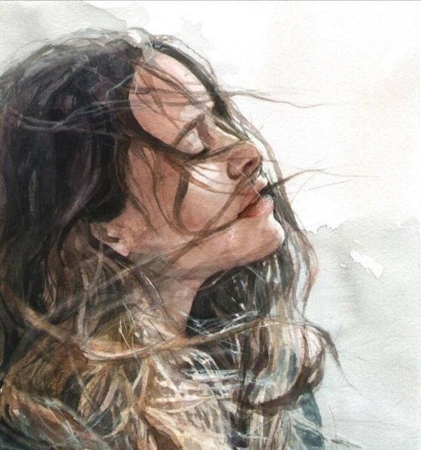 Акварель девушка