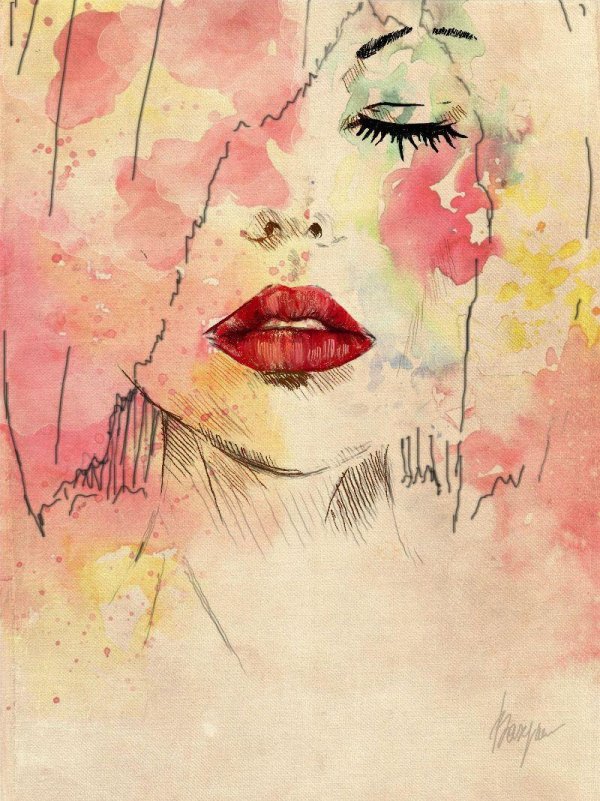 Акварель девушка