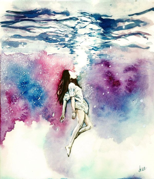 Акварель девушка
