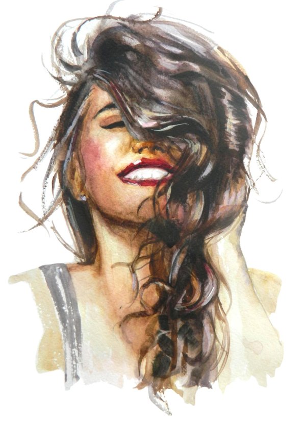 Акварель девушка