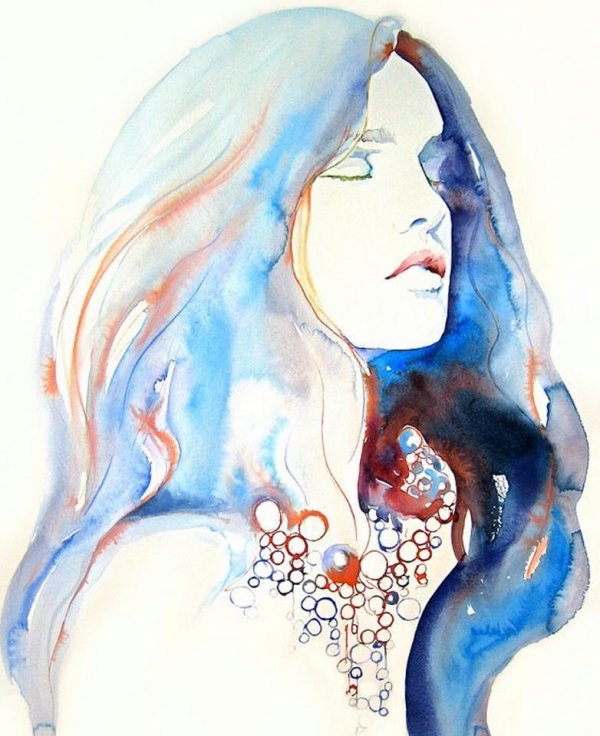 Акварель девушка