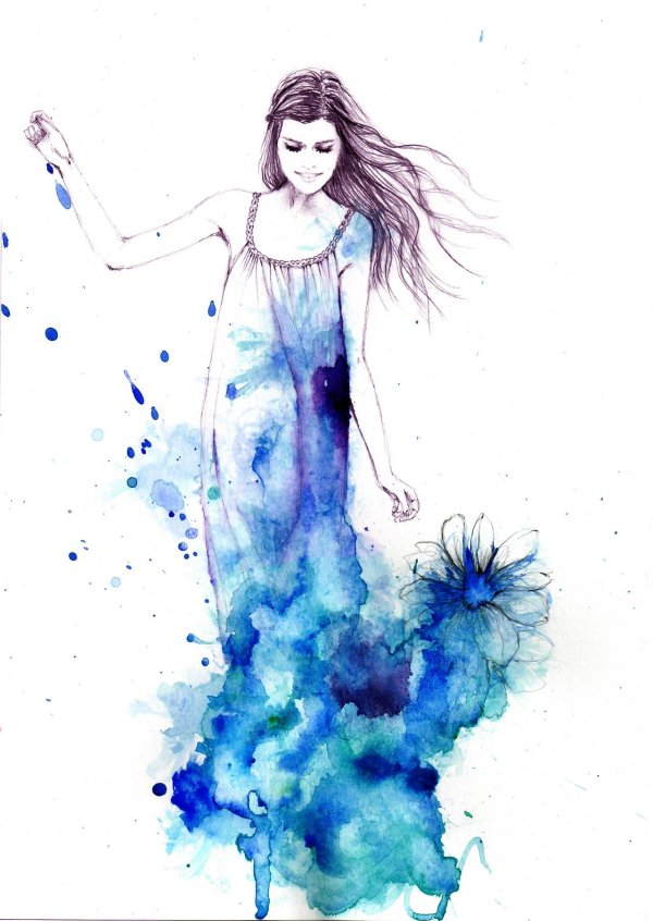 Акварель девушка