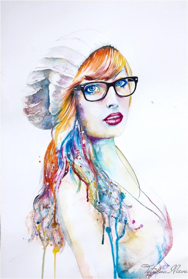 Акварель девушка
