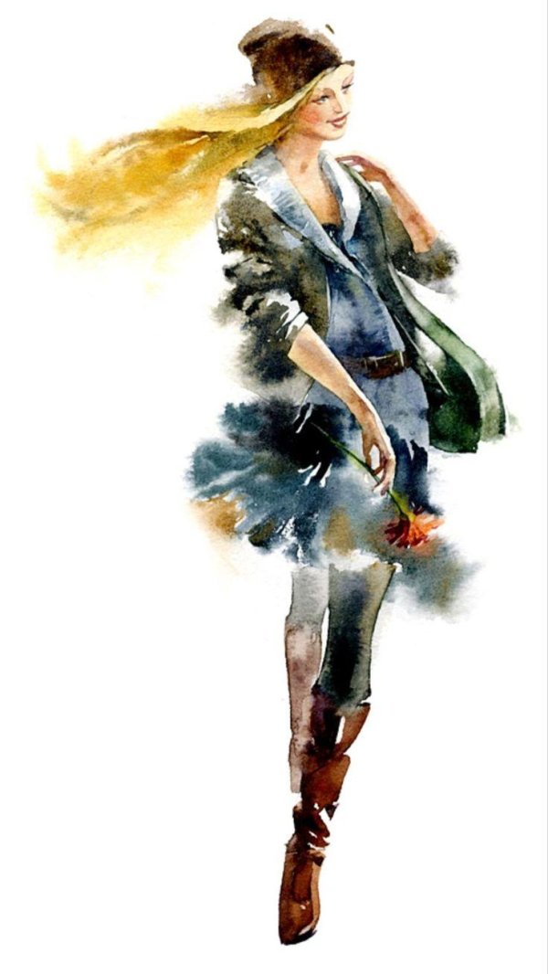 Акварель девушка