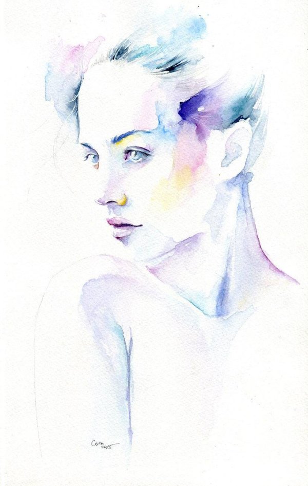 Акварель девушка