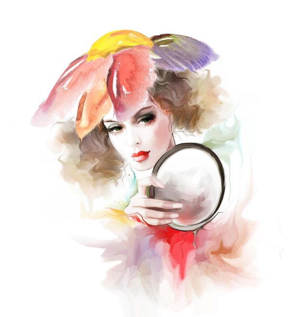 Акварель девушка