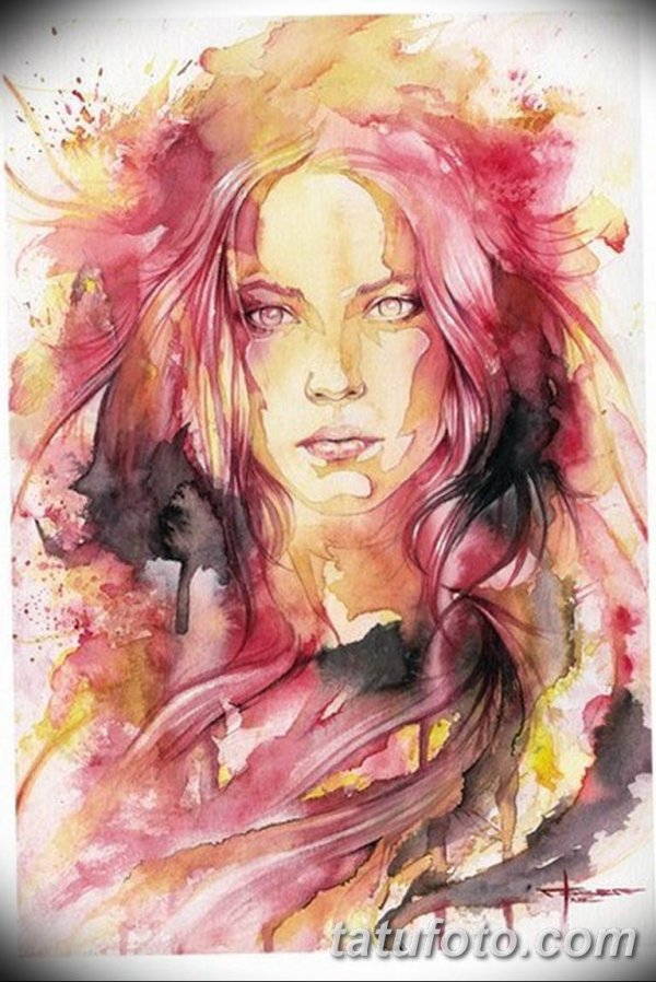 Акварель девушка