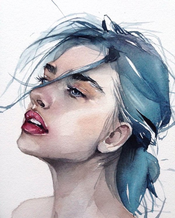 Акварель девушка