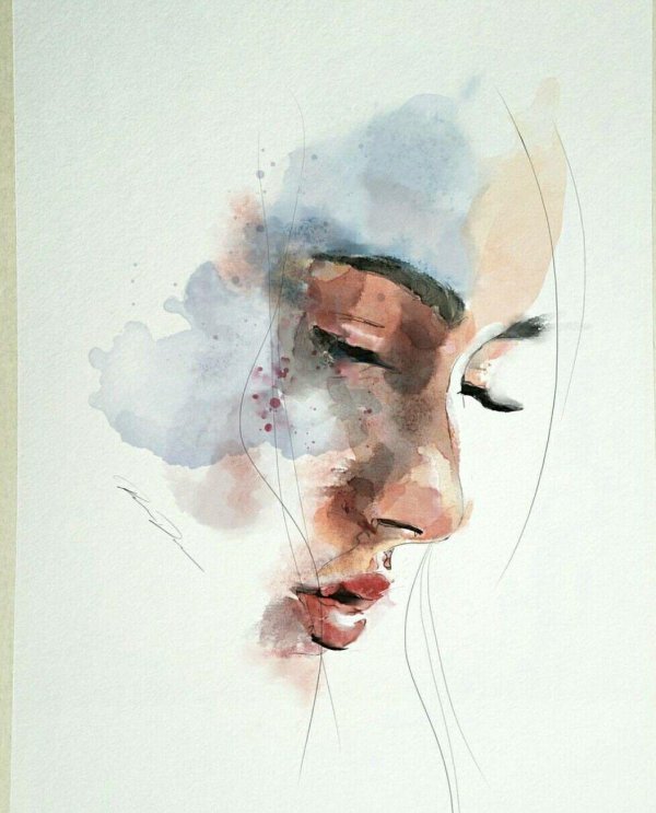 Акварель девушка
