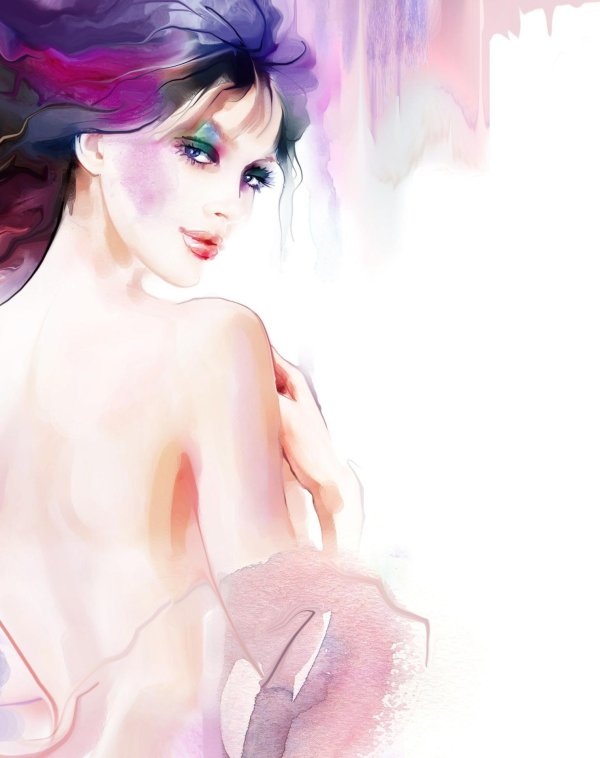 Акварель девушка