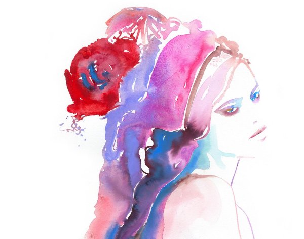 Акварель девушка
