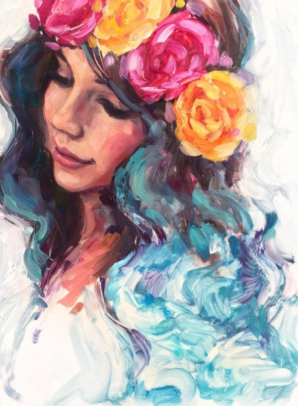 Акварель девушка