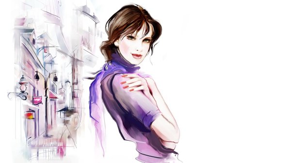 Акварель девушка