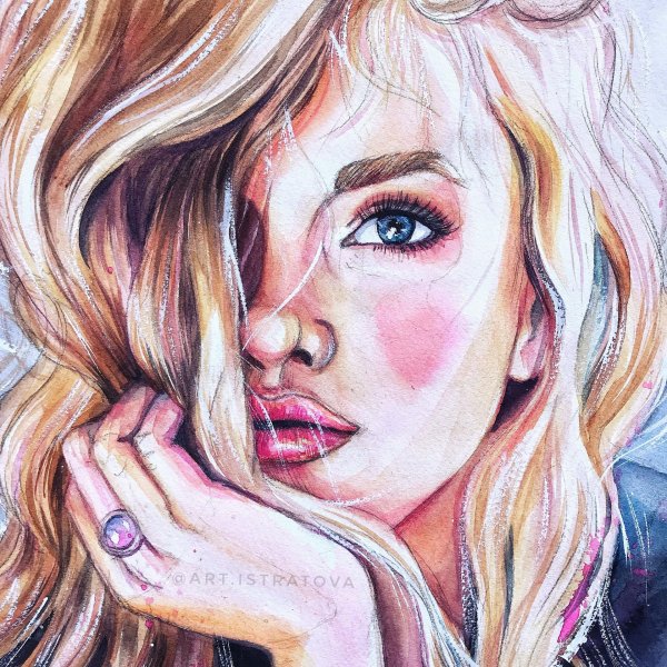 Акварель девушка