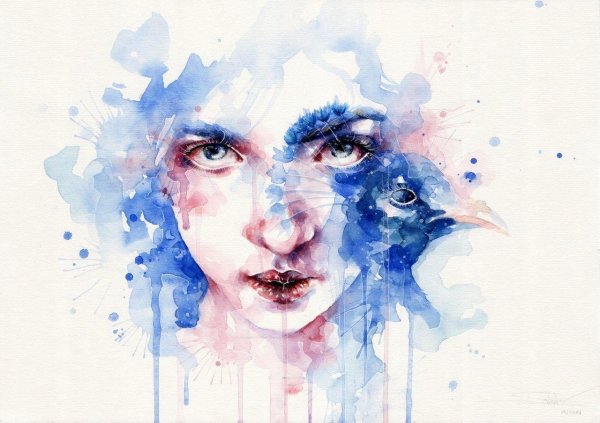 Акварель девушка