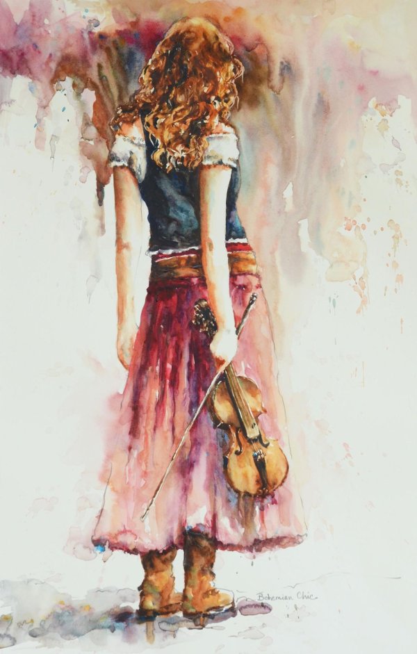 Акварель девушка