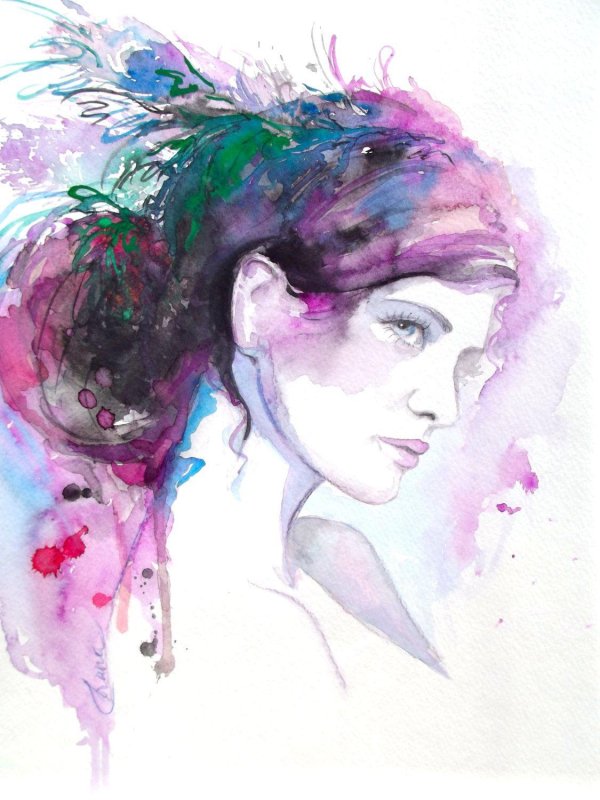 Акварель девушка