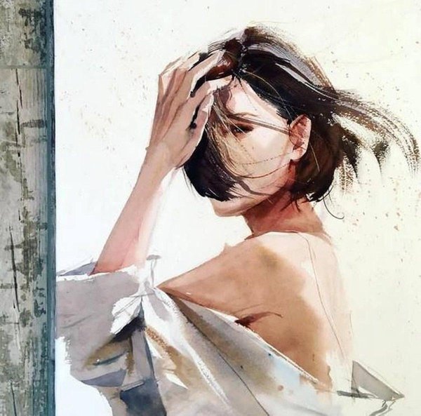 Акварель девушка