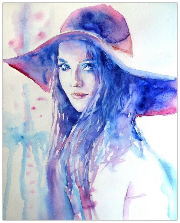 Акварель девушка