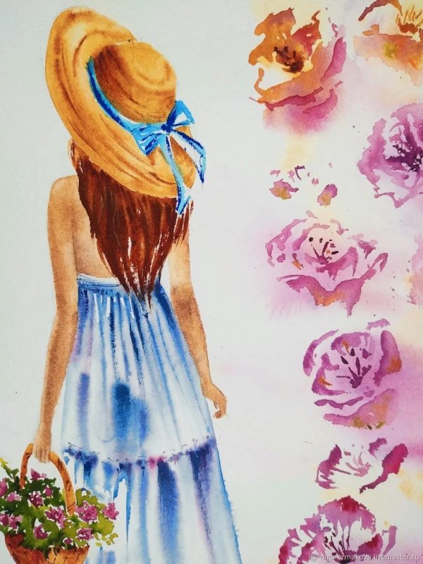 Акварель девушка