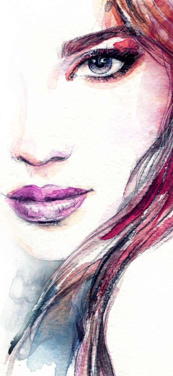 Акварель девушка
