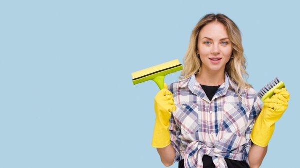 Девушка клининг