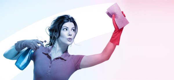 Девушка клининг