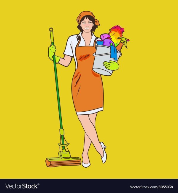 Девушка клининг