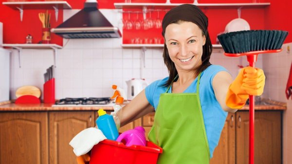 Девушка клининг