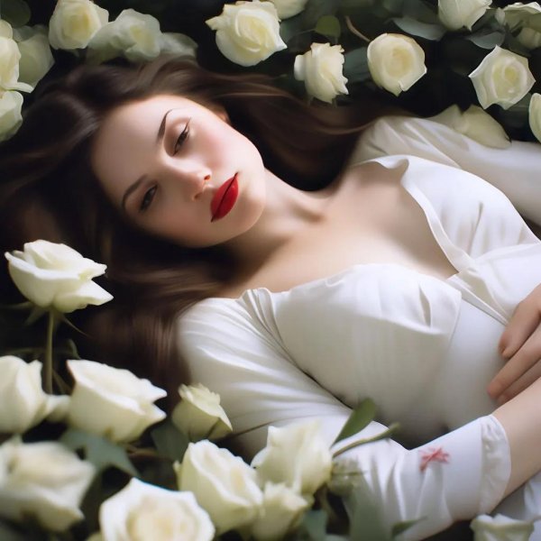 Девушка и розы