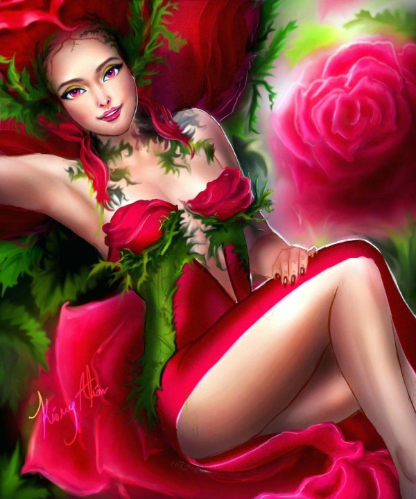 Девушка и розы